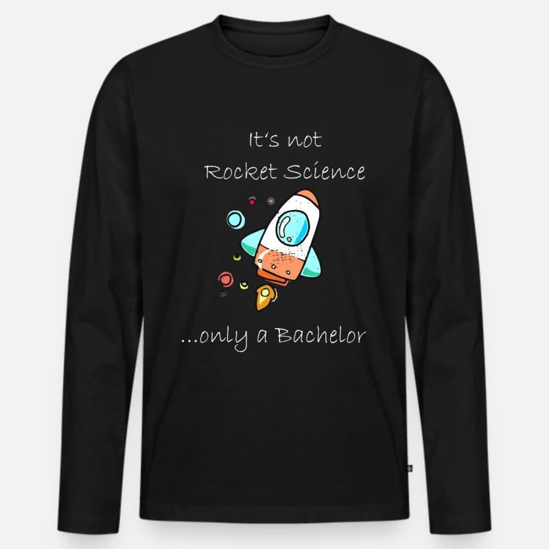 Not Rocket Science Bachelor - Männer Premium Bio Langarmshirt - Schwarz