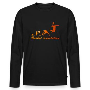 Basket (r) evolution - Men's Premium Organic Long Sleeve Shirt - black - Front - Nico (187cm)