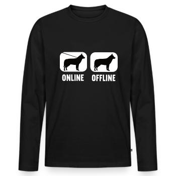 En ligne hors ligne Husky Propriétaire de Husky Propriétaire de Husky Propriétaire de Husky - T-shirt manches longues Premium bio Homme - noir - Devant - Nico (187cm)