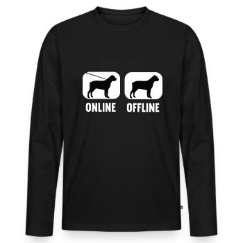 Cane Corso Cane Corso hors ligne Propriétaire de Cane Corso - T-shirt manches longues Premium bio Homme - noir - Devant - Nico (187cm)