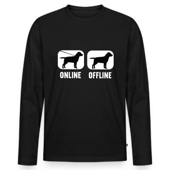 Online Offline Labrador Labradorbesitzer Labbi - Männer Premium Bio Langarmshirt - Schwarz - Vorne - Nico (187cm)