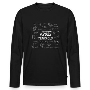 Square root from 2025 - 45th birthday math nerd - Men's Premium Organic Long Sleeve Shirt - black - Front - Nico (187cm)