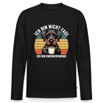 Ich Bin Nicht Faul Deutsch Drahthaar Jagdhund - Männer Premium Bio Langarmshirt - Schwarz - Vorne - Nico (187cm)
