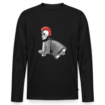 Accordion of death - Men's Premium Organic Long Sleeve Shirt - black - Front - Nico (187cm)
