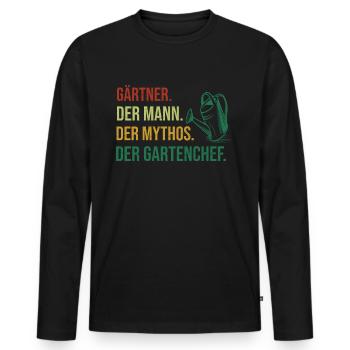 Gärtner Garten Gartenarbeit Gartenarbeit Gartenbau - Männer Premium Bio Langarmshirt - Schwarz - Vorne - Nico (187cm)