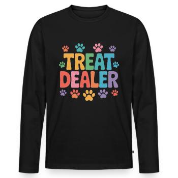 Treat DealerLustiges Hunde Design - Männer Premium Bio Langarmshirt - Schwarz - Vorne - Nico (187cm)