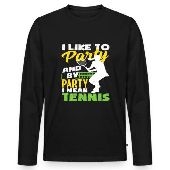 Ich Feier Gerne Und Mit Feiern Meine Ich Tennis - Männer Premium Bio Langarmshirt - Schwarz - Vorne - Nico (187cm)