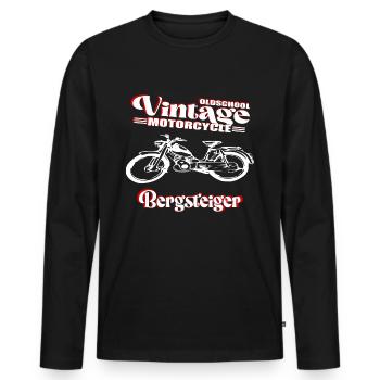 Bergsteiger MD 25 Mofa Kult - Männer Premium Bio Langarmshirt - Schwarz - Vorne - Nico (187cm)