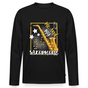 saxophone spieler laut bariton legende musik jazz - Männer Premium Bio Langarmshirt - Schwarz - Vorne - Nico (187cm)