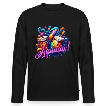 salsa claim aguaa - Männer Premium Bio Langarmshirt - Schwarz - Vorne - Nico (187cm)
