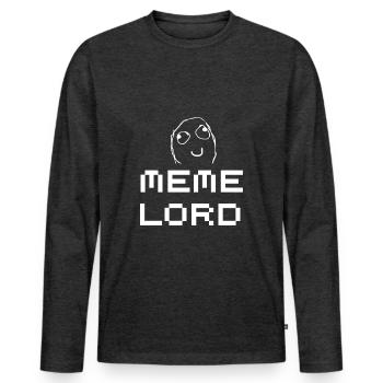 Meme Lord Nerd Programming Tshirt Memes - Men's Premium Organic Long Sleeve Shirt - heather anthracite - Front - Nico (187cm)
