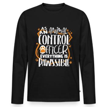 Animal Control Officer Everything Is Pawssible - Men's Premium Organic Long Sleeve Shirt - black - Front - Nico (187cm)