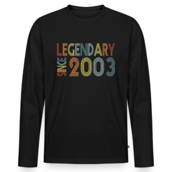 Legendary since 2003 - Men's Premium Organic Long Sleeve Shirt - black - Front - Nico (187cm)