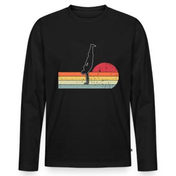 Équilibre sur les mains - T-shirt manches longues Premium bio Homme - noir - Devant - Nico (187cm)