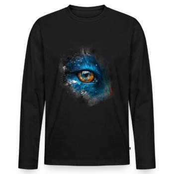 Fox Space Animals Gift Art Animal Motif - Men's Premium Organic Long Sleeve Shirt - black - Front - Nico (187cm)