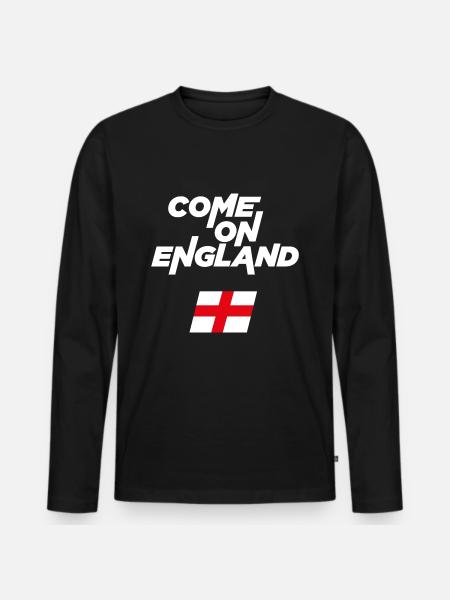 Come on England - Men's Premium Organic Long Sleeve Shirt - black