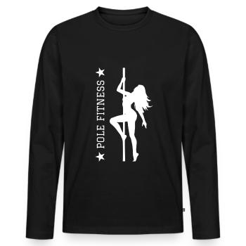 Poledance Stange Tanzen Sport Fitness - Männer Premium Bio Langarmshirt - Schwarz - Vorne - Nico (187cm)