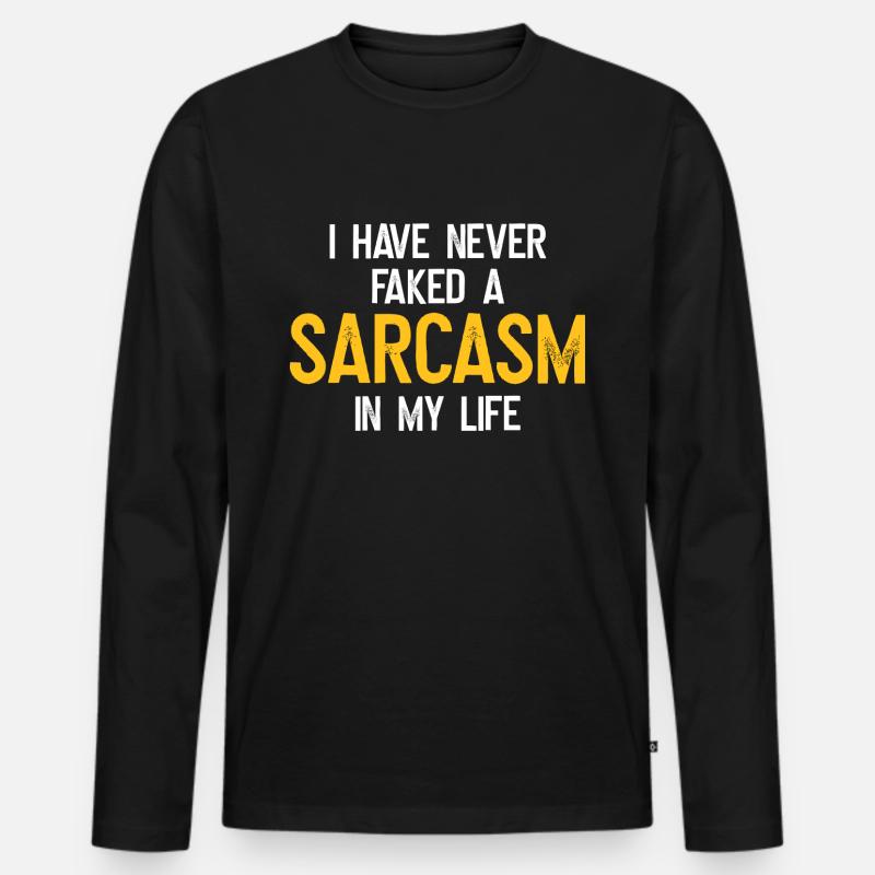 Sarkasmus - Männer Premium Bio Langarmshirt - Schwarz