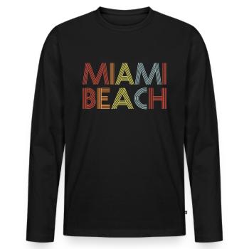Miami Beach - Men's Premium Organic Long Sleeve Shirt - black - Front - Nico (187cm)