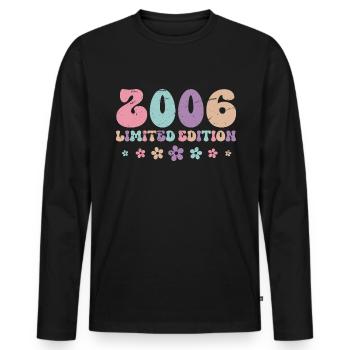 18ème anniversaire 2006 millésime millésime - T-shirt manches longues Premium bio Homme - noir - Devant - Nico (187cm)