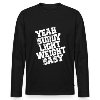 YES BUDDY LIGHT WEIGHT BABY - Ronnie Coleman - T-shirt manches longues Premium bio Homme - noir - Devant - Nico (187cm)