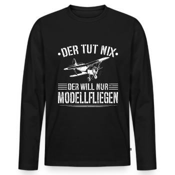 Der Tut Nix Modellfliegen Modellbau Modellflieger - Männer Premium Bio Langarmshirt - Schwarz - Vorne - Nico (187cm)