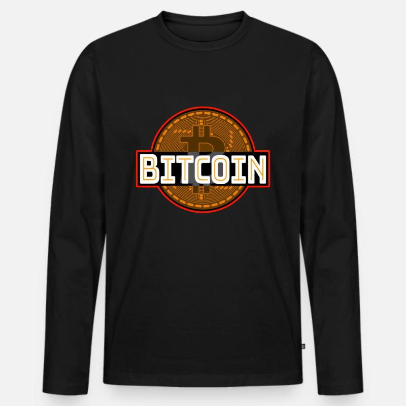 Bitcoin Krypto Bitcoinshirt - Männer Premium Bio Langarmshirt - Schwarz