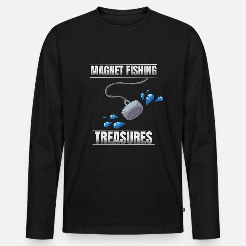Magnetfischen - Männer Premium Bio Langarmshirt - Schwarz