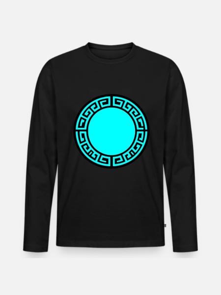 Greek Symbol Circle Sparta - Men's Premium Organic Long Sleeve Shirt - black
