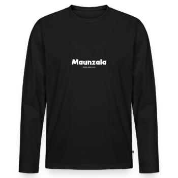 Franconian French dialect Maunzala cute cat - Men's Premium Organic Long Sleeve Shirt - black - Front - Nico (187cm)