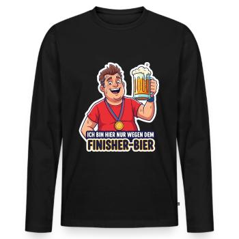 Finisher-Bier - Männer Premium Bio Langarmshirt - Schwarz - Vorne - Nico (187cm)
