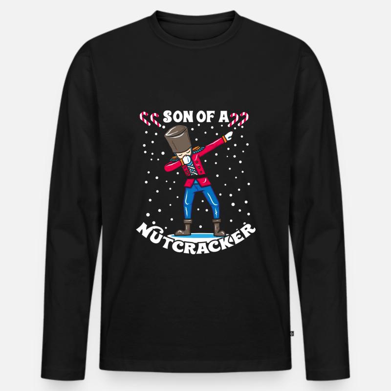 Dabbing Nussknacker Weihnachten Geschenk Dab - Männer Premium Bio Langarmshirt - Schwarz