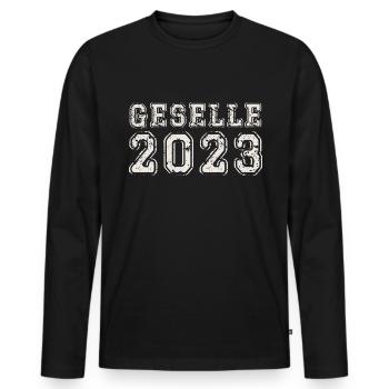 Geselle 2023 Gesellenprüfung - Männer Premium Bio Langarmshirt - Schwarz - Vorne - Nico (187cm)