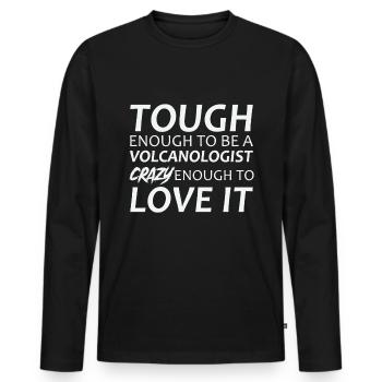 Volcanologist crazy Volcanology - Men's Premium Organic Long Sleeve Shirt - black - Front - Nico (187cm)