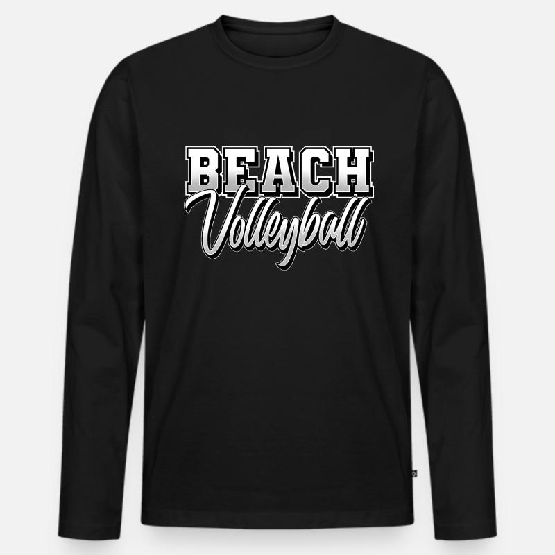 Beachvolleyball - Männer Premium Bio Langarmshirt - Schwarz