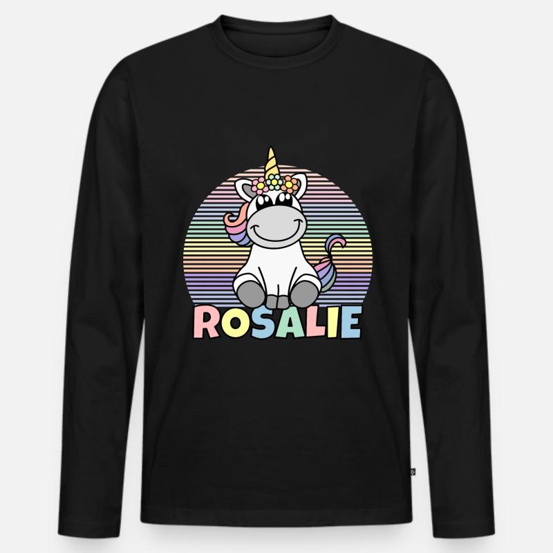Rosalie Einhorn Name - Männer Premium Bio Langarmshirt - Schwarz