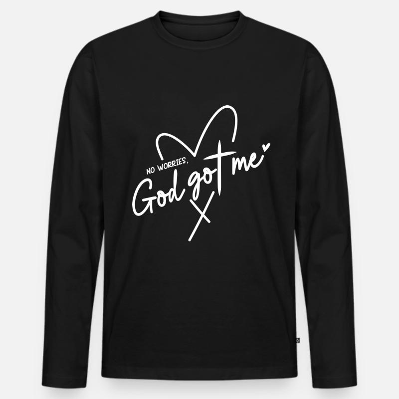 God got me Christlich Glaube Gott Jesus Bibel - Männer Premium Bio Langarmshirt - Schwarz
