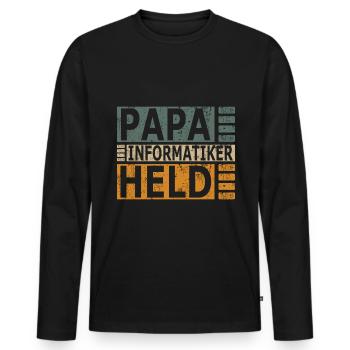 Informatiker Papa Vater informatik lustig Sprüche - Männer Premium Bio Langarmshirt - Schwarz - Vorne - Nico (187cm)