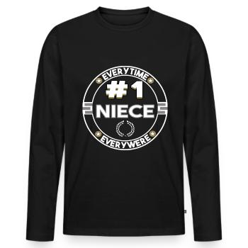 Nièce numéro un - le meilleur t-shirt nièce - T-shirt manches longues Premium bio Homme - noir - Devant - Nico (187cm)