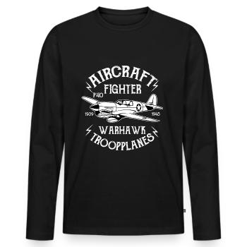 AIRCRAFT FIGHTER airplane Airplane shirt gift - Men's Premium Organic Long Sleeve Shirt - black - Front - Nico (187cm)