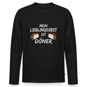 DÖNER, My favorite fruit is Doner Shirt Gift - Men's Premium Organic Long Sleeve Shirt - black - Front - Nico (187cm)