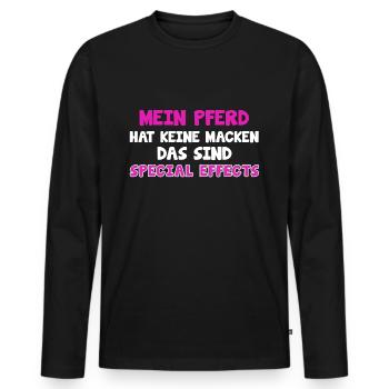 Proverbes de chevaux TShirt cheval Proverbes équestres Cadeau - T-shirt manches longues Premium bio Homme - noir - Devant - Nico (187cm)