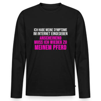 Proverbes de chevaux TShirt cheval Proverbes équestres Cadeau - T-shirt manches longues Premium bio Homme - noir - Devant - Nico (187cm)