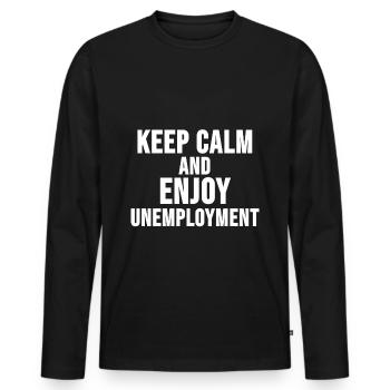Arbeitslos Shirt Hartz 4 Arbeitslosigkeit Geschenk - Männer Premium Bio Langarmshirt - Schwarz - Vorne - Nico (187cm)