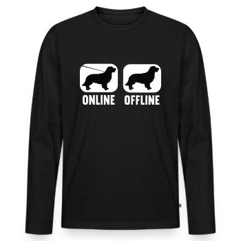 En ligne hors ligne Golden Retriever Chien Chiens Goldie - T-shirt manches longues Premium bio Homme - noir - Devant - Nico (187cm)