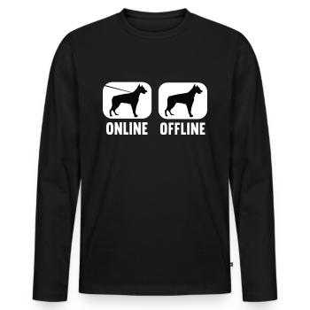 Doberman en ligne hors ligne Doberman Chien de garde - T-shirt manches longues Premium bio Homme - noir - Devant - Nico (187cm)