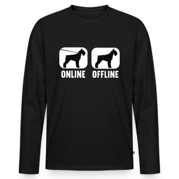 En ligne hors ligne Schnauzer Schnauzer géant Schnauzer Schnauzer - T-shirt manches longues Premium bio Homme - noir - Devant - Nico (187cm)