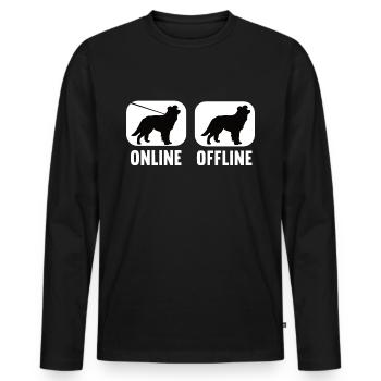 En ligne hors ligne Border Collie Border Collie Chien - T-shirt manches longues Premium bio Homme - noir - Devant - Nico (187cm)