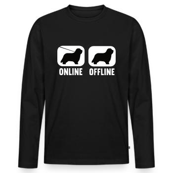 Online Offline Bearded Collie Bearded Collies - Männer Premium Bio Langarmshirt - Schwarz - Vorne - Nico (187cm)