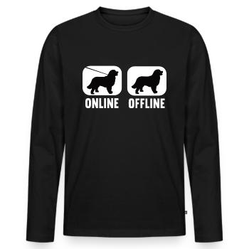 Online Offline Bernese Mountain Dog Mountain Dog Fan - Men's Premium Organic Long Sleeve Shirt - black - Front - Nico (187cm)